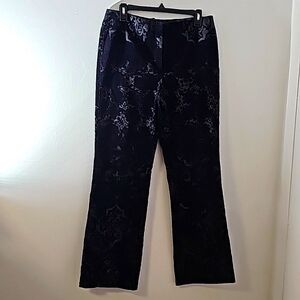 Cambio women's slacks. Size 12. Black gray print. print. Fine Corderoy.